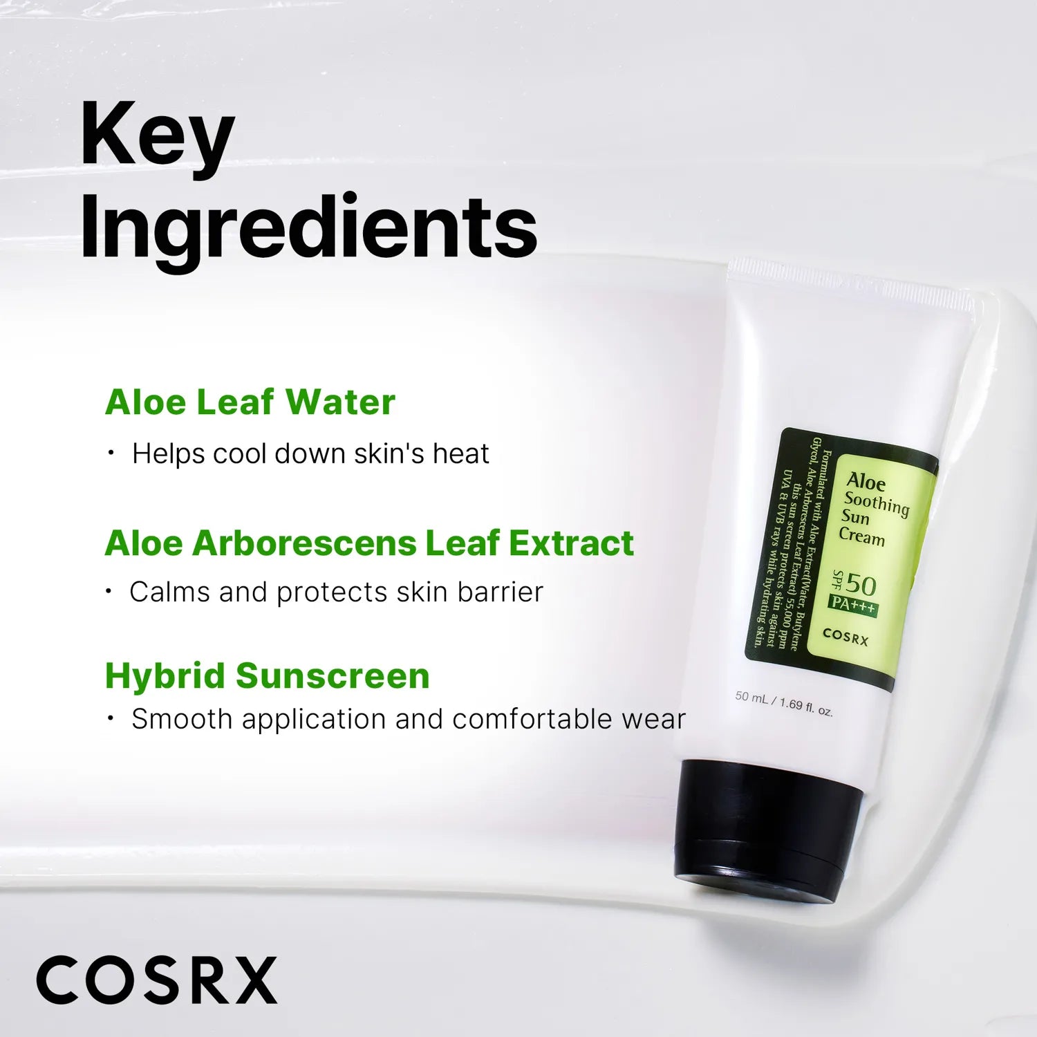 COSRX - Aloe Soothing Sun Cream SPF50+/ PA+++ - 50ml - Ministry of Skin
