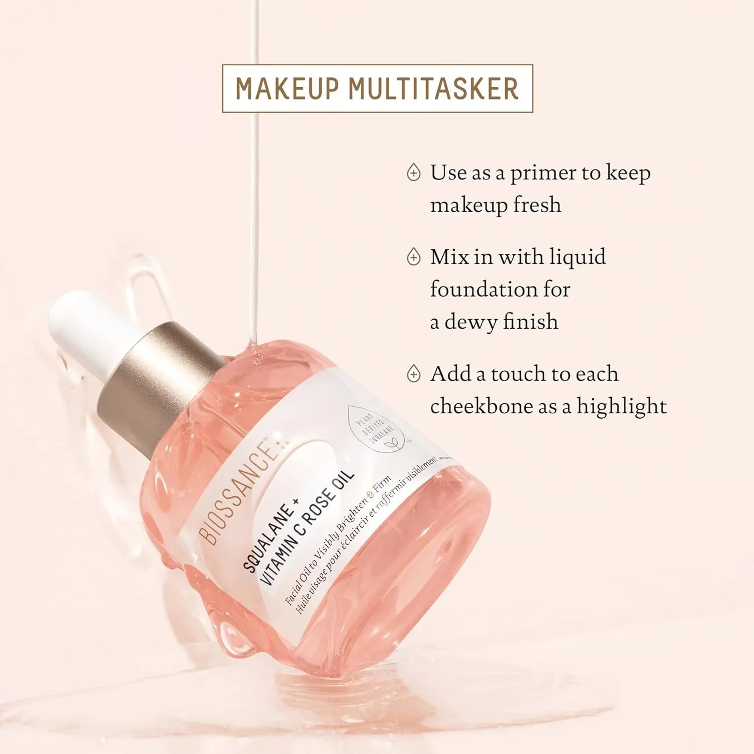 BIOSSANCE - Squalane + Vitamin C Rose Oil - 30ml - Ministry of Skin
