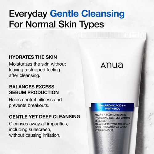 Anua - 8 Hyaluronic Acid Hydrating Gentle Foaming Cleanser - 150ml - Ministry of Skin