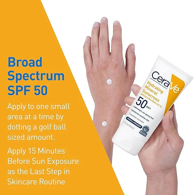 CeraVe - Hydrating Mineral Sunscreen SPF 50 - 150ml - Ministry of Skin