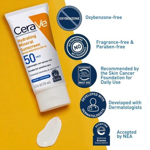 CeraVe - Hydrating Mineral Sunscreen SPF 50 - 150ml - Ministry of Skin
