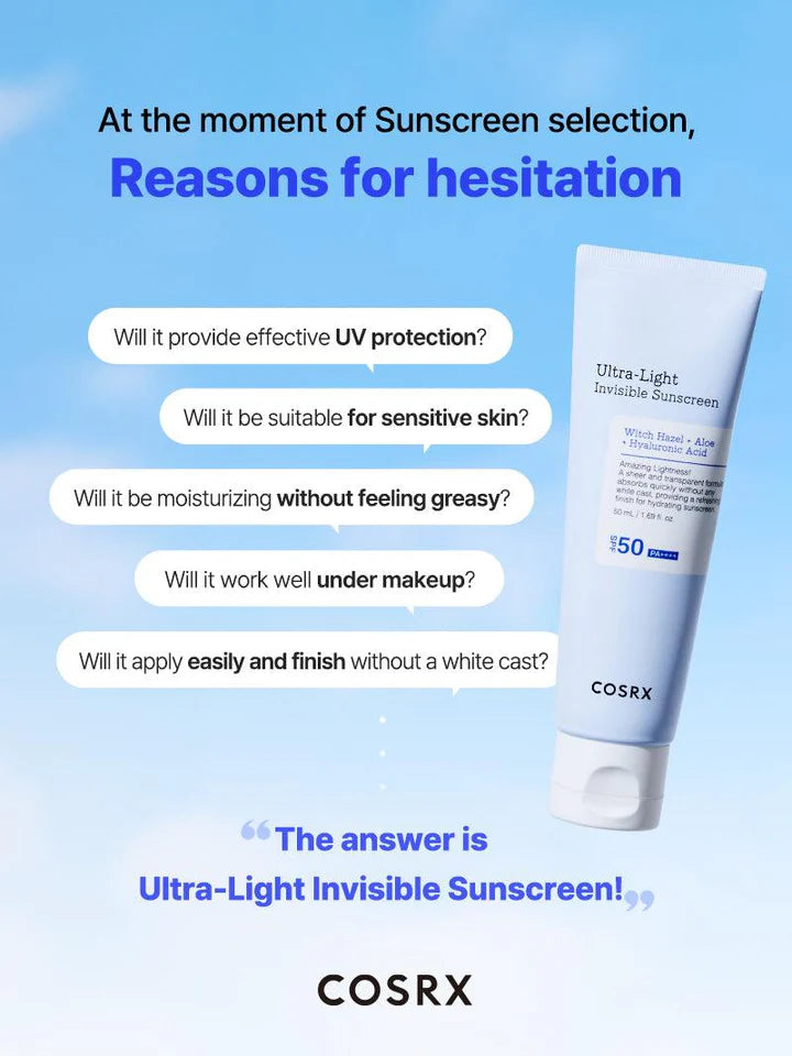 Cosrx - Ultra-Light Invisible Sunscreen SPF50 PA++++ - Ministry of Skin