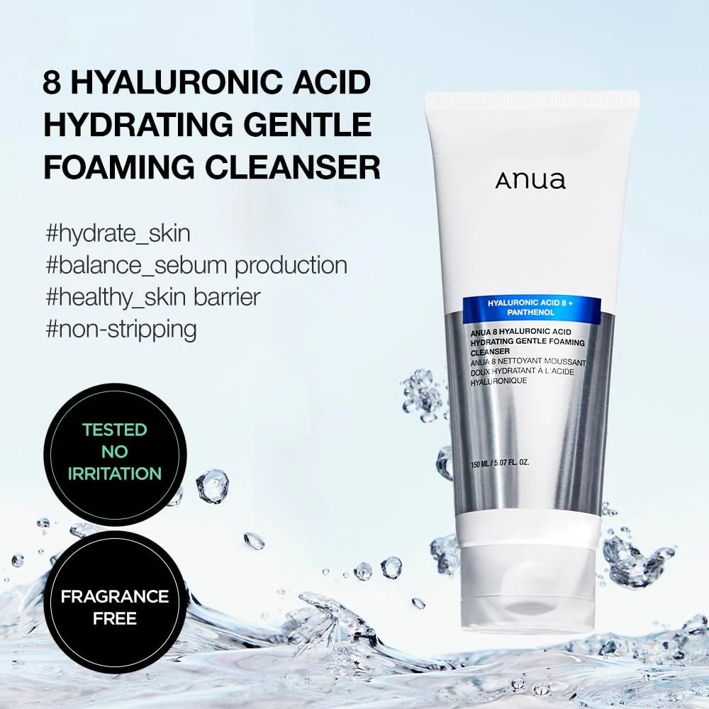 Anua - 8 Hyaluronic Acid Hydrating Gentle Foaming Cleanser - 150ml - Ministry of Skin