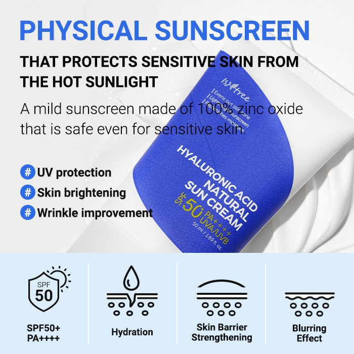 Isntree - Hyaluronic Acid Natural Sunscreen SPF50 - 50ml - Ministry of Skin