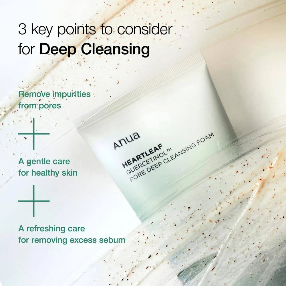 ANUA - HEARTLEAF QUERCETINOL PORE DEEP CLEANSING FOAM 150ml - Ministry of Skin